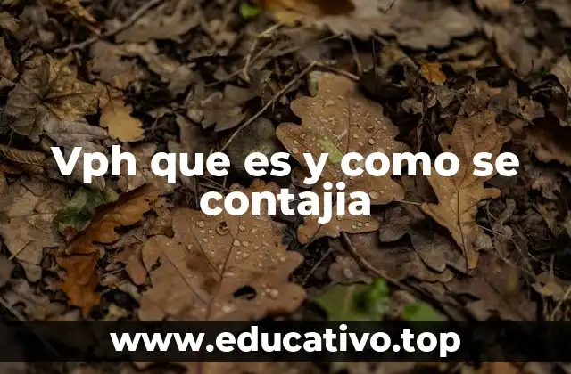 Vph que es y como se contajia