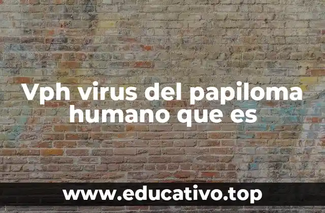 Vph virus del papiloma humano que es