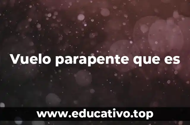 Vuelo parapente que es