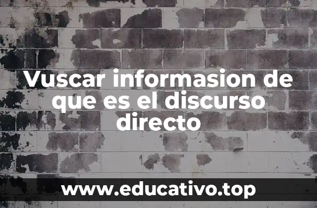 El discurso directo en la narrativa