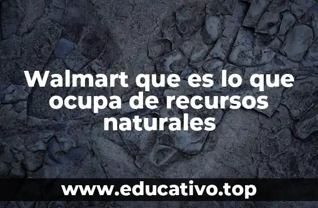 Walmart que es lo que ocupa de recursos naturales