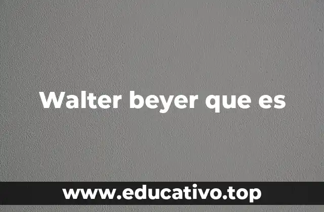Walter beyer que es