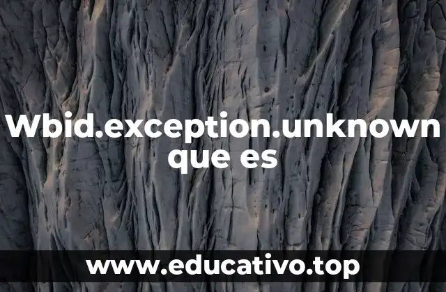 Wbid.exception.unknown que es