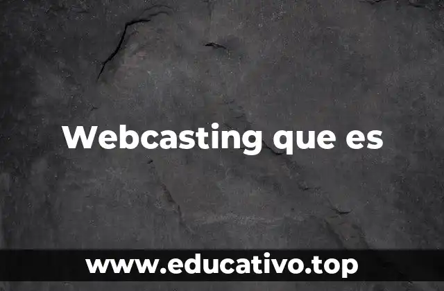 Webcasting que es