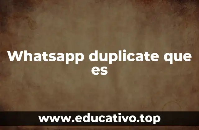 Whatsapp duplicate que es