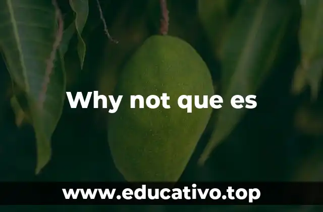 Why not que es