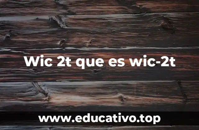 Wic 2t que es wic-2t