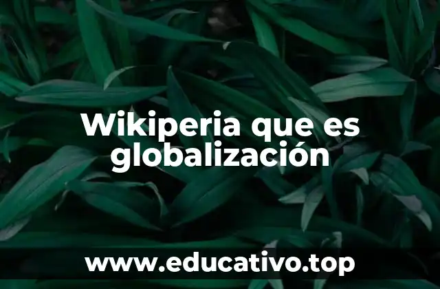 Wikiperia que es globalización