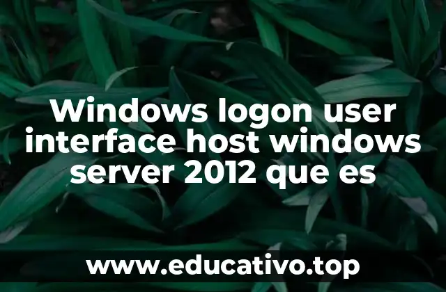 Windows logon user interface host windows server 2012 que es
