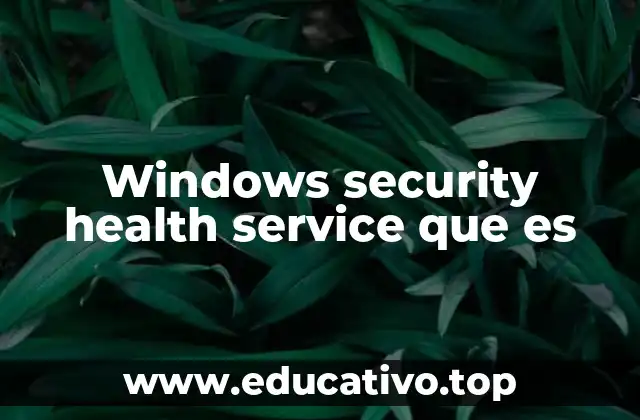 Windows security health service que es