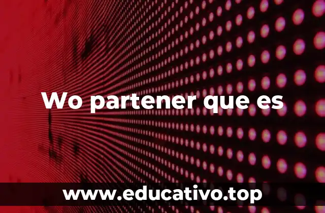 Aplicaciones comunes del término wo partener