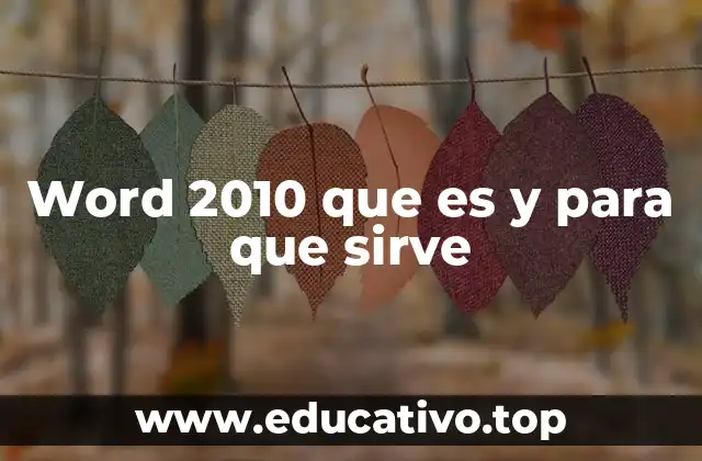 Word 2010 que es y para que sirve