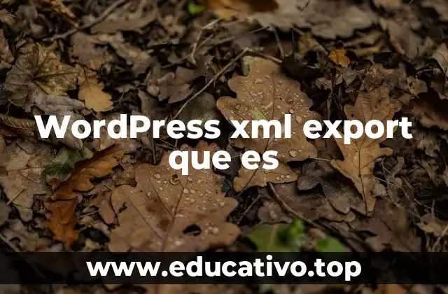WordPress xml export que es