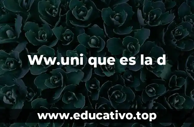 Ww.uni que es la d