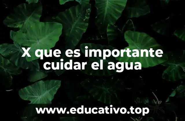 X que es importante cuidar el agua