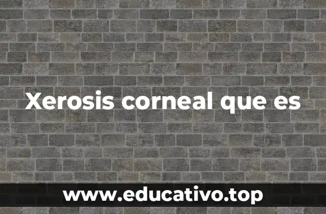 Xerosis corneal que es
