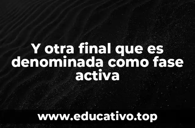 Y otra final que es denominada como fase activa