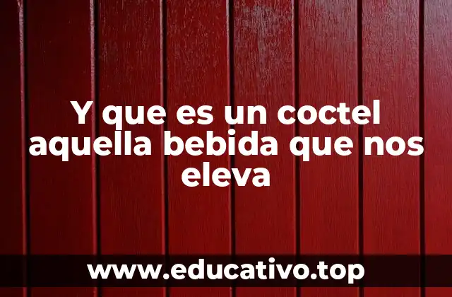 Y que es un coctel aquella bebida que nos eleva