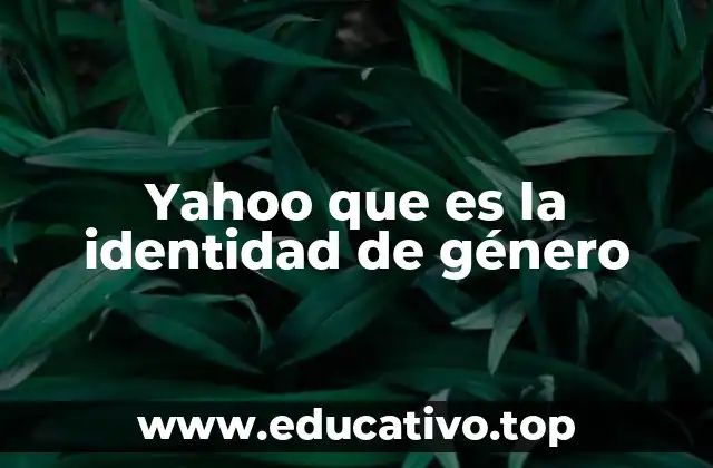 Yahoo que es la identidad de género