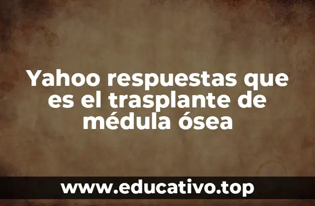 Yahoo respuestas que es el trasplante de médula ósea
