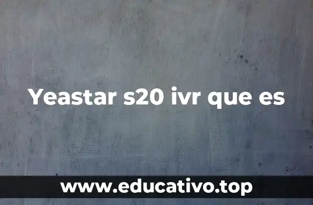 Yeastar s20 ivr que es