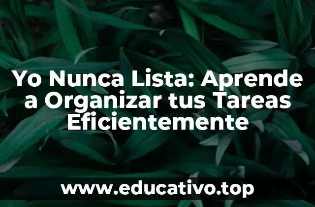 Yo Nunca Lista: Aprende a Organizar tus Tareas Eficientemente