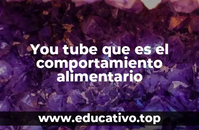 You tube que es el comportamiento alimentario