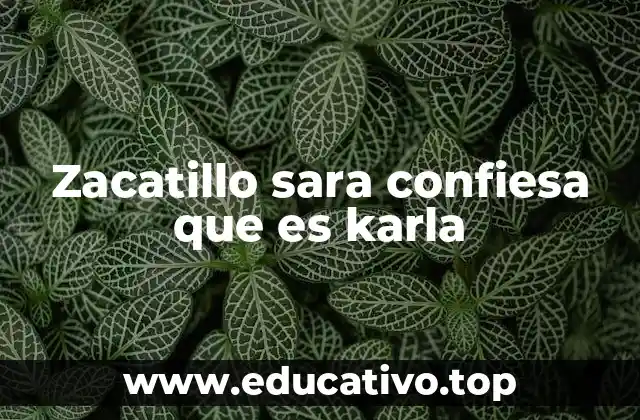 Zacatillo sara confiesa que es karla