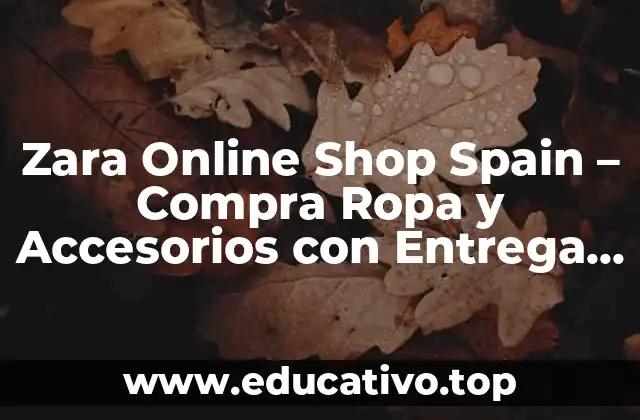 Zara Online Shop Spain – Compra Ropa y Accesorios con Entrega Rápida